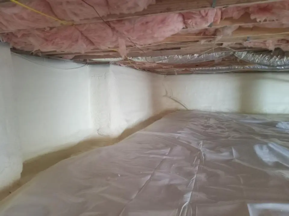 Crawl space encapsulation with closed-cell spray foam for Roof Leak Repair in Bluffton